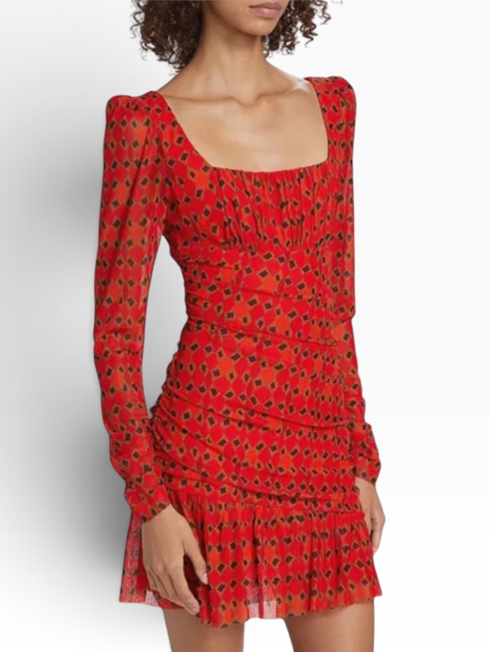 SALONI Krista Jester Scarlet Geometric Mini Dress 8 NWT